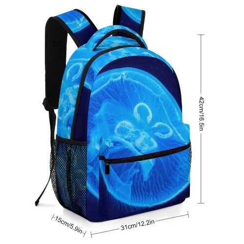 yanfind Children's Backpack Dark Invertebrate Creature Underwater Aquatic Jellyfish Marine Transparent Aquarium Luminescence Preschool Nursery Travel Bag