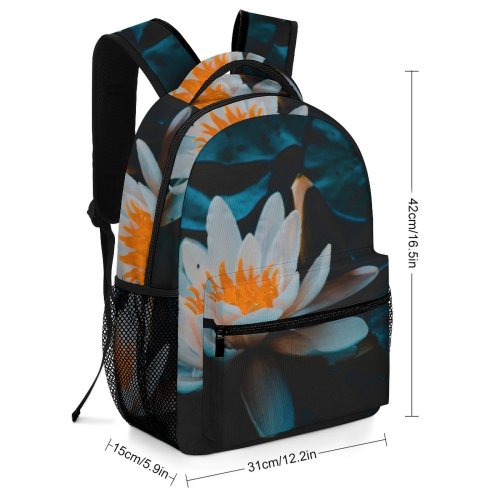yanfind Children's Backpack Beautiful Plant Aquatic Lily Blooming Leaves Floating Flora Petals Bloom  Lotus Preschool Nursery Travel Bag