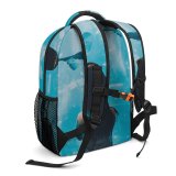 yanfind Children's Backpack Girl Fishes Underwater Singapore Marine Aquarium Leisure Turquoise Submerged Sting Watching Preschool Nursery Travel Bag
