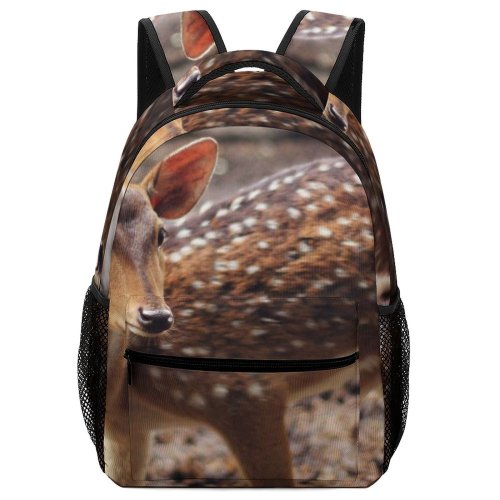 yanfind Children's Backpack Outdoors Daylight Deer Park Farm Fur Wild Wildlife Preschool Nursery Travel Bag