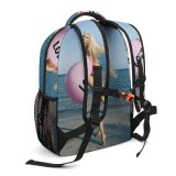 yanfind Children's Backpack Girl Sand Swimsuit Ball Blond Landscape Daylight Love Beach Outdoors Seashore Preschool Nursery Travel Bag