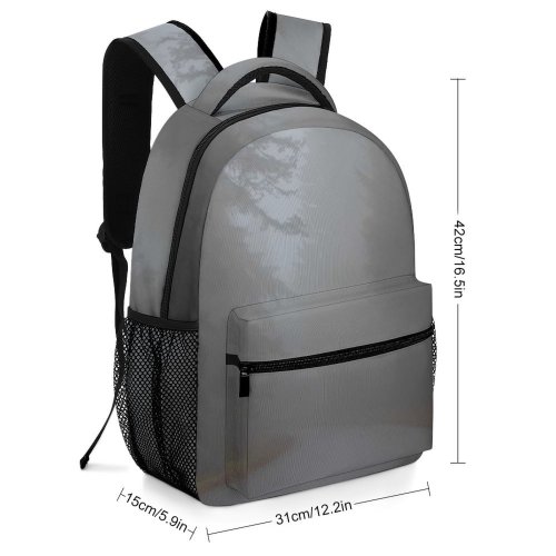 yanfind Children's Backpack Grey Fog Outdoors Mist Road Haze Tree Street Perspective Trip Silhouette Woodland Preschool Nursery Travel Bag