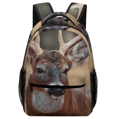 yanfind Children's Backpack Reindeer Trophy Deer Stag Fall Velvet Buck Virginia Rut Grass Rack Fur Preschool Nursery Travel Bag