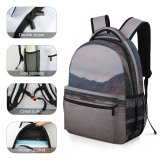 yanfind Children's Backpack Grey Outdoors Promontory Soil  Sand Land Cliff Scenery Range Slope River Preschool Nursery Travel Bag