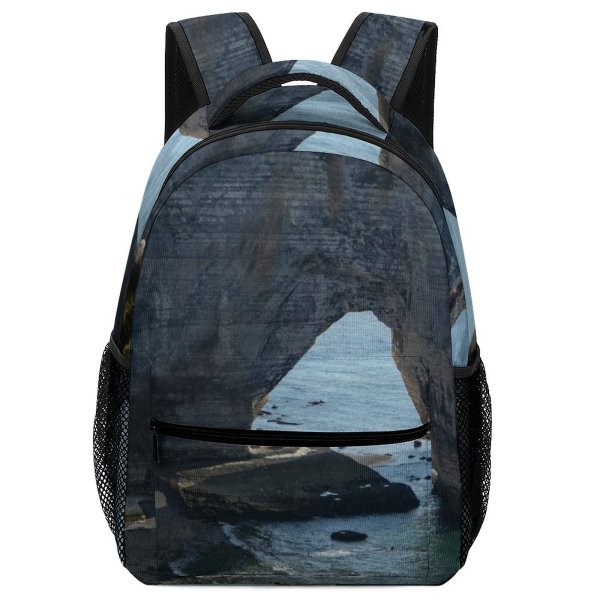 yanfind Children's Backpack Cliff Outdoors Ocean Sea Promontory Shoreline Coast Birds Étretat France Cave Cove Preschool Nursery Travel Bag