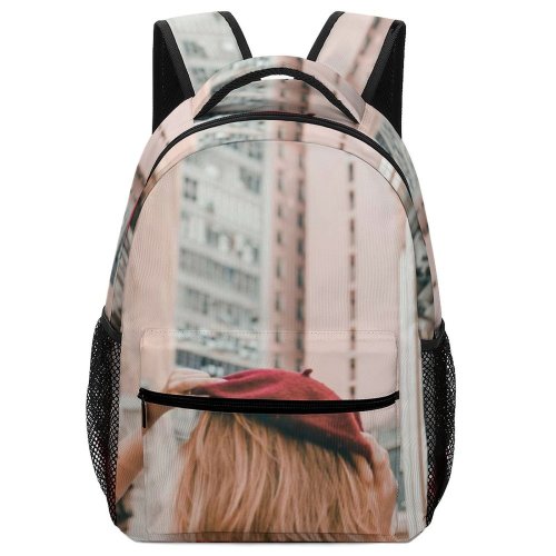yanfind Children's Backpack  Focus Girl City Blonde Downtown Depth Headwear Blond Photoshoot Field Hairstyle Preschool Nursery Travel Bag