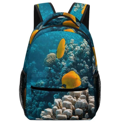 yanfind Children's Backpack Amazing Saltwater Corals Fishes  Underwater Depth Aquatic Marine Reef Wildlife Outdoor Preschool Nursery Travel Bag