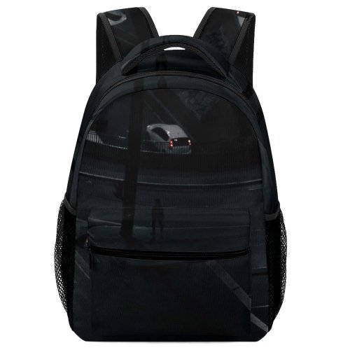 yanfind Children's Backpack  Street City Dark Time Illuminated Lights Automobiles Landscape Evening Asphalt Urban Preschool Nursery Travel Bag