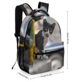 yanfind Children's Backpack India Pet Felidae Whiskers Field Focus MH  Adorable Staring Furry Depth Preschool Nursery Travel Bag