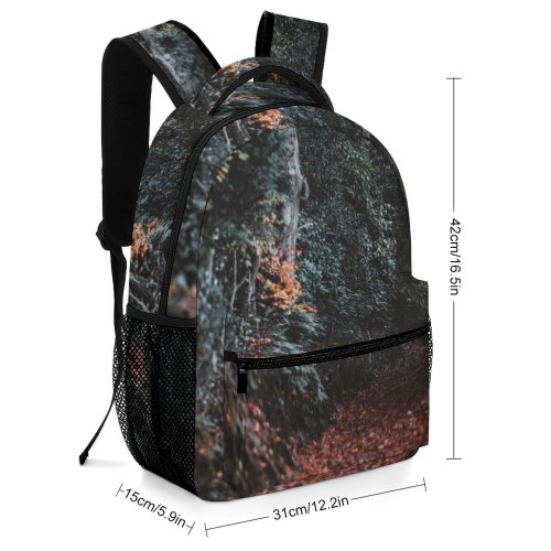 yanfind Children's Backpack Abies Plant Woodland Forest Pictures Ground Outdoors Trek Grey Tree Garden Preschool Nursery Travel Bag