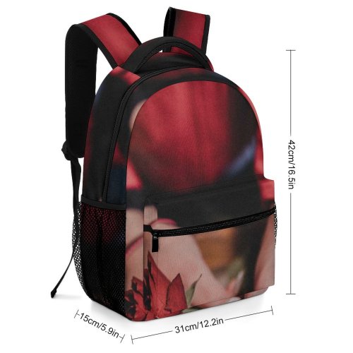 yanfind Children's Backpack Flower Plant  Rose Finger Petal Redrose  Z Handmade Girls Public Preschool Nursery Travel Bag