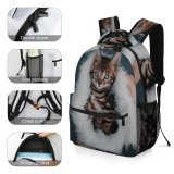 yanfind Children's Backpack Young Pretty   Stripe Pet Whisker Downy Fur Tabby Wildlife Preschool Nursery Travel Bag