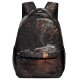 yanfind Children's Backpack Forest Season Scenery Autumn Fire Maple Burning Bonfire River Outdoors Fall Leaves Preschool Nursery Travel Bag