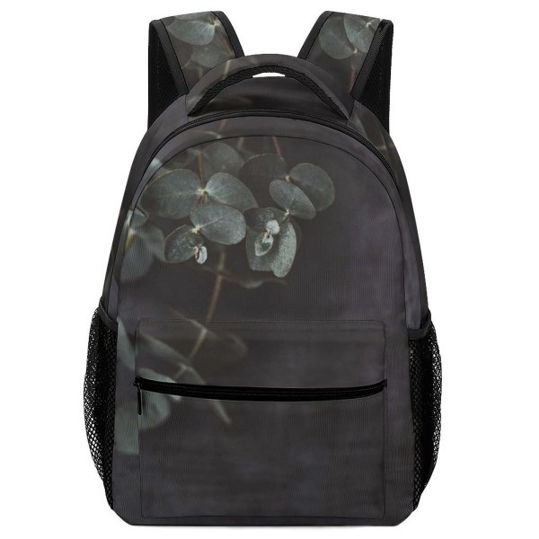 yanfind Children's Backpack Grey Leaves Leaf Slate Branch Plant Simple Preschool Nursery Travel Bag