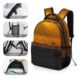 yanfind Children's Backpack Airport Sunset Landscape Evening Sunrays Travel Landing Beach  Silhouetted Outdoors Flying Preschool Nursery Travel Bag