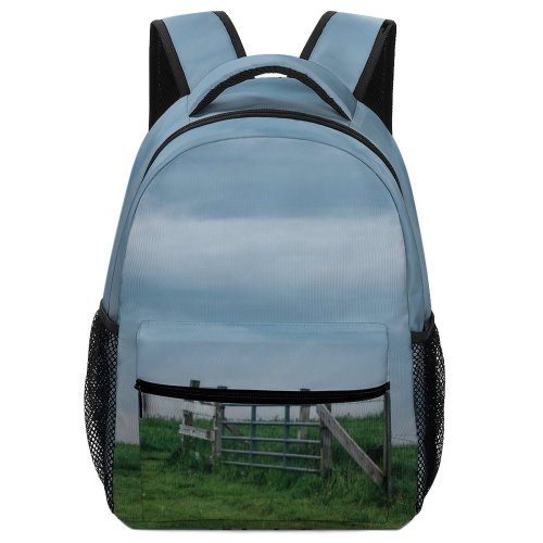 yanfind Children's Backpack Field Grassland Outdoors Countryside Farm Rural Meadow Pasture Ranch Grass Plant Grey Preschool Nursery Travel Bag