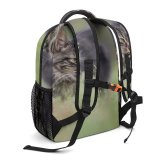 yanfind Children's Backpack Outdoors Cat Eyes Grass Pet Fur Whiskers Preschool Nursery Travel Bag