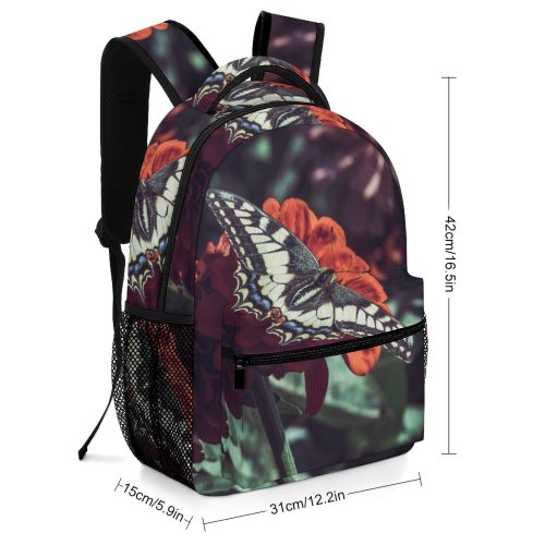 yanfind Children's Backpack Butterfly Invertebrate Flower Monarch Plant Insect Machaon Bush Vegetation  Public Domain Preschool Nursery Travel Bag