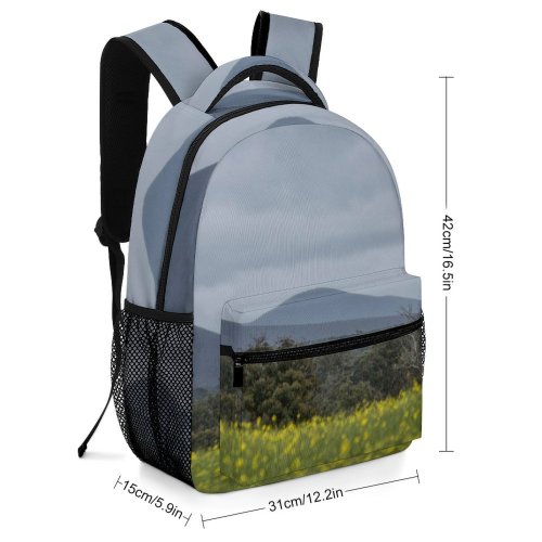 yanfind Children's Backpack Field Grassland Outdoors Countryside Farm Meadow Rural Grey Slope Preschool Nursery Travel Bag