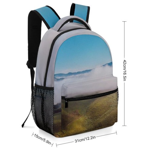 yanfind Children's Backpack Fog Outdoors Mist Drone Aerial Sunrise Cow Cloud  Grey Preschool Nursery Travel Bag