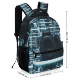 yanfind Children's Backpack  Infinity Matrix Design  Grid Technology Electronics Light Picture Shapes Reflections Preschool Nursery Travel Bag