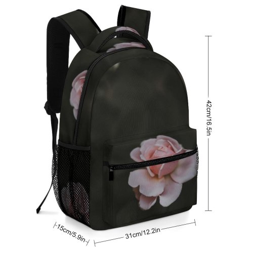 yanfind Children's Backpack Flower Rose Plant Flora  Bud Petal Sprout Bloom Grey Closeup Dark Preschool Nursery Travel Bag
