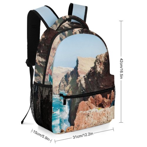 yanfind Children's Backpack Cliff Outdoors Promontory  Scenery Canyon Valley Mesa Ocean Sea Plateau Adventure Preschool Nursery Travel Bag
