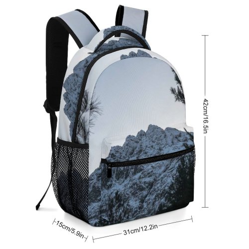yanfind Children's Backpack Abies Pine Incredible Plant Forest Hour Spruce Pictures Grey Snow Preschool Nursery Travel Bag