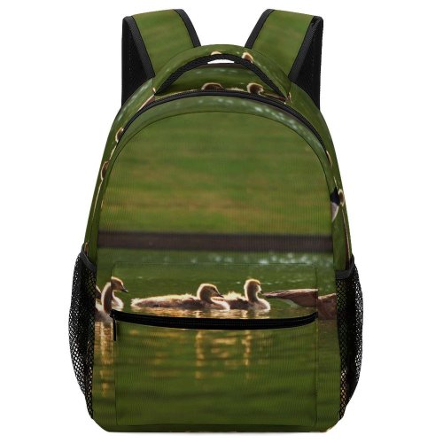 yanfind Children's Backpack Duck Pond Mother Tribe Goose Geese Maternity Bird Vertebrate Ducks Swans Beak Preschool Nursery Travel Bag