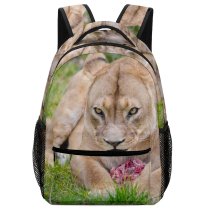 yanfind Children's Backpack Grass Carnivore Lion Fur Meat Wild Lioness Wildlife Felidae Preschool Nursery Travel Bag