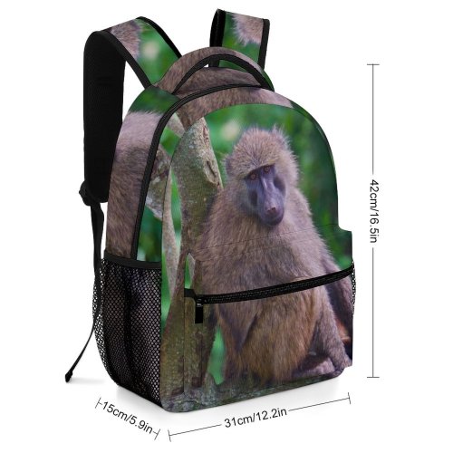 yanfind Children's Backpack Creative Images Smiling Olive Commons Wildlife Pictures Wallpapers Kenya Grey Monkey Preschool Nursery Travel Bag