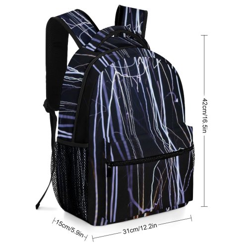 yanfind Children's Backpack Firework Lines Abstract Digital Light Darkness Tree Night Electricity Preschool Nursery Travel Bag