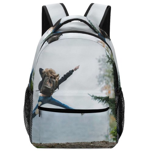 yanfind Children's Backpack Backpack  Happy Girl Blonde Grass Landscape Daylight Excited  Outdoors Scenic Preschool Nursery Travel Bag