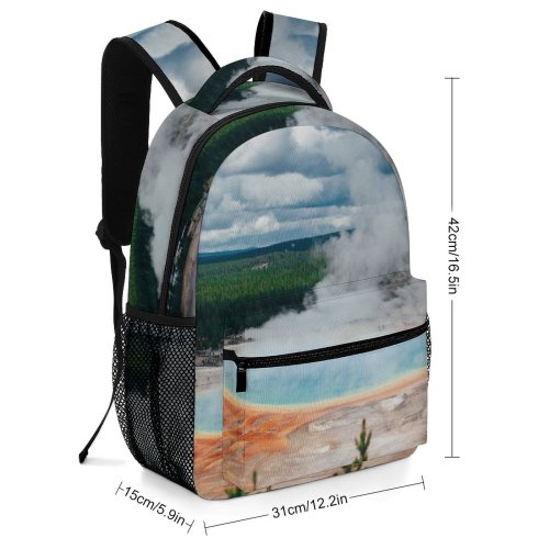 yanfind Children's Backpack Eruption National Domain Wilderness Pool Pictures Outdoors Wyoming Stone Prismatic Volcano Preschool Nursery Travel Bag
