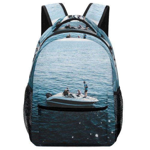 yanfind Children's Backpack Adventure Daylight Travel Leisure Motorboat Boat Transportation Outdoors Seashore Vehicle Relaxation Sea Preschool Nursery Travel Bag