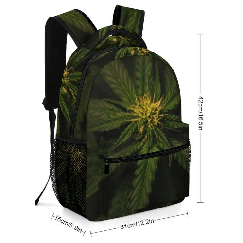yanfind Children's Backpack Foliage Focus Plant Dark Depth Top Field Hemp Weed Cannabis Preschool Nursery Travel Bag