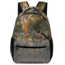 yanfind Children's Backpack Fur Herbivore Wild  Outdoors Deers Rocks Antelope Stones Wildlife Field Preschool Nursery Travel Bag