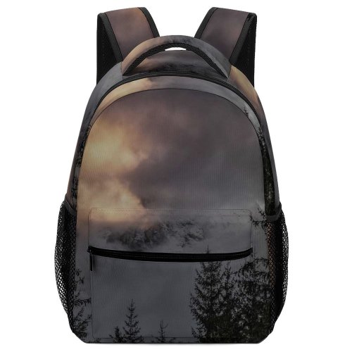 yanfind Children's Backpack Abies Silhouette Dolomites Tree Sky Wood  Pine Plant Fir Spruce Preschool Nursery Travel Bag
