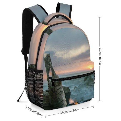 yanfind Children's Backpack Bonfire Wallpapers Pictures Sea Outdoors Fire Wood Beach Flame Creative Images Preschool Nursery Travel Bag