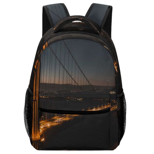 yanfind Children's Backpack Bay Golden City Dark Gate Illuminated Lights Francisco Usa Connection  Evening Preschool Nursery Travel Bag