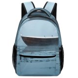 yanfind Children's Backpack Bay Fog Placid Rowboat Daylight Travel Boat Foggy Outdoors Fishing Dawn Art Preschool Nursery Travel Bag