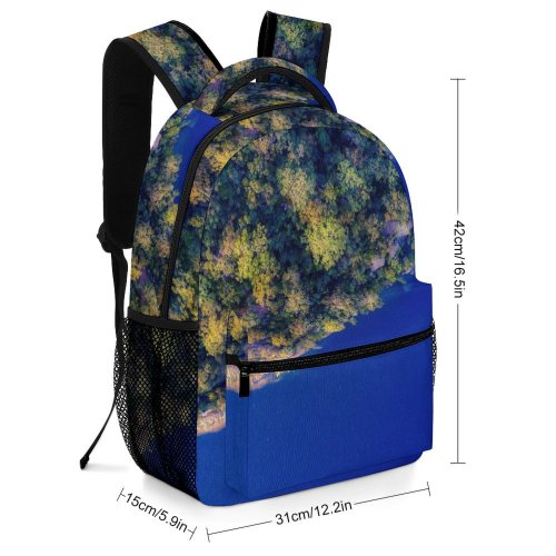 yanfind Children's Backpack Geography Landscape Daylight Boat Sea Outdoors Trees Ocean Bird's Preschool Nursery Travel Bag