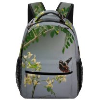 yanfind Children's Backpack Birds Insect Invertebrate Plant Butterfly Monarch Photo Grey Preschool Nursery Travel Bag