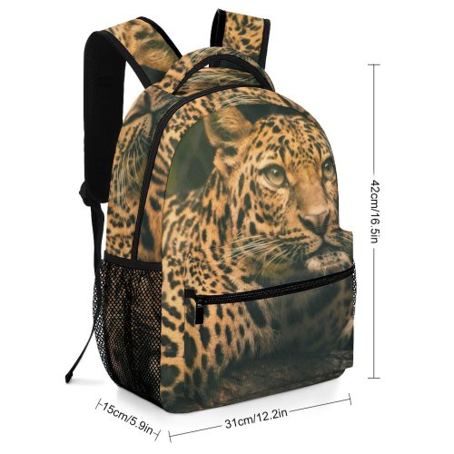 yanfind Children's Backpack Leopard Big Eyes Carnivore Dangerous Wild  Outdoors Whiskers Hunter Wildlife Cage Preschool Nursery Travel Bag