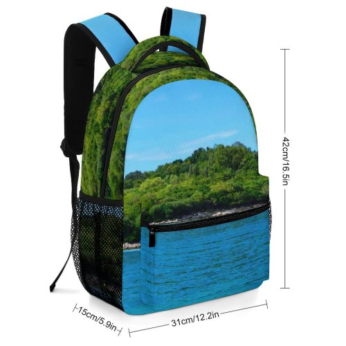 yanfind Children's Backpack Bay Foliage Vegetation Rocky Vacation Landscape Daylight Travel Island Albania Beach Idyllic Preschool Nursery Travel Bag