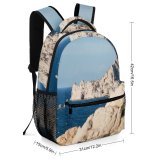 yanfind Children's Backpack Cliff Outdoors Promontory Scenery Rocks Rocher Bleu Ciel Sky Island Ile Sea Preschool Nursery Travel Bag