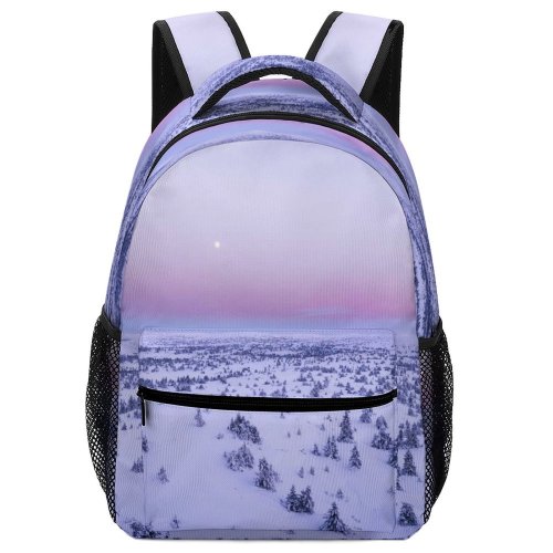 yanfind Children's Backpack Frozen Tree Vibrant Winter Forest Season Desktop Nobody Sunset Freeze Landscape Top Preschool Nursery Travel Bag