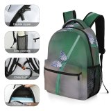 yanfind Children's Backpack Grass Butterfly Bug Insect Wing Perched Field Garden Outdoors Grey Preschool Nursery Travel Bag