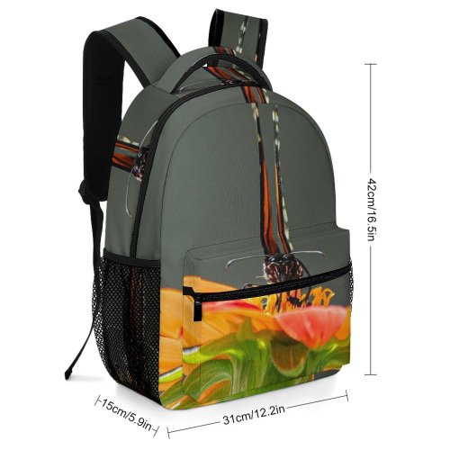 yanfind Children's Backpack Butterfly Insect Invertebrate Plant Monarch  Flower Bee Honey Geranium Asteraceae Preschool Nursery Travel Bag