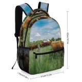 yanfind Children's Backpack Cattle Cow Field Grassland Outdoors Pasture Countryside Farm Rural Meadow Ranch Grazing Preschool Nursery Travel Bag